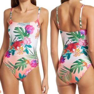 La Blanca Tropical One-Piece Tummy Control Swimsuit Size 8